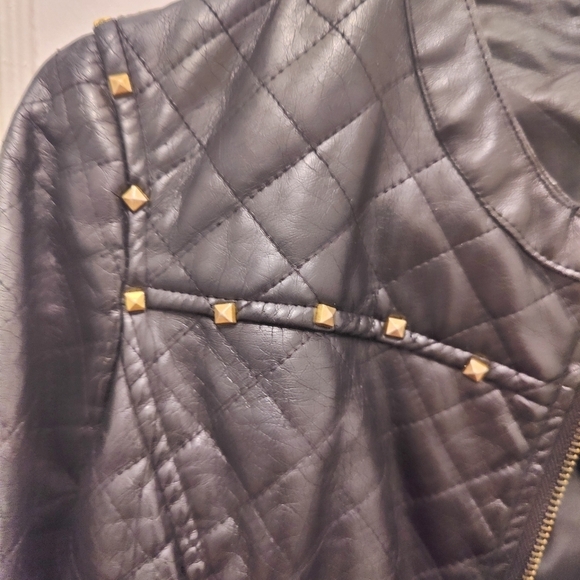 American Culture Studded Faux Leather Jacket - Picture 2 of 4